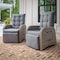 Flash Furniture Nemo Indoor/Outdoor Patio Wicker Rattan Recliner Lounge Chair w/Flip up Side Table, Gray LTS-0422-GY-GY-GG - alternate 7